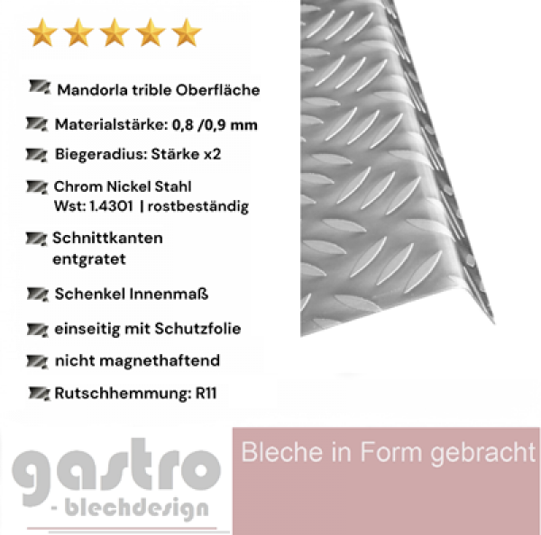 Edelstahl Winkel 5wl Treppenstufen Leisten .